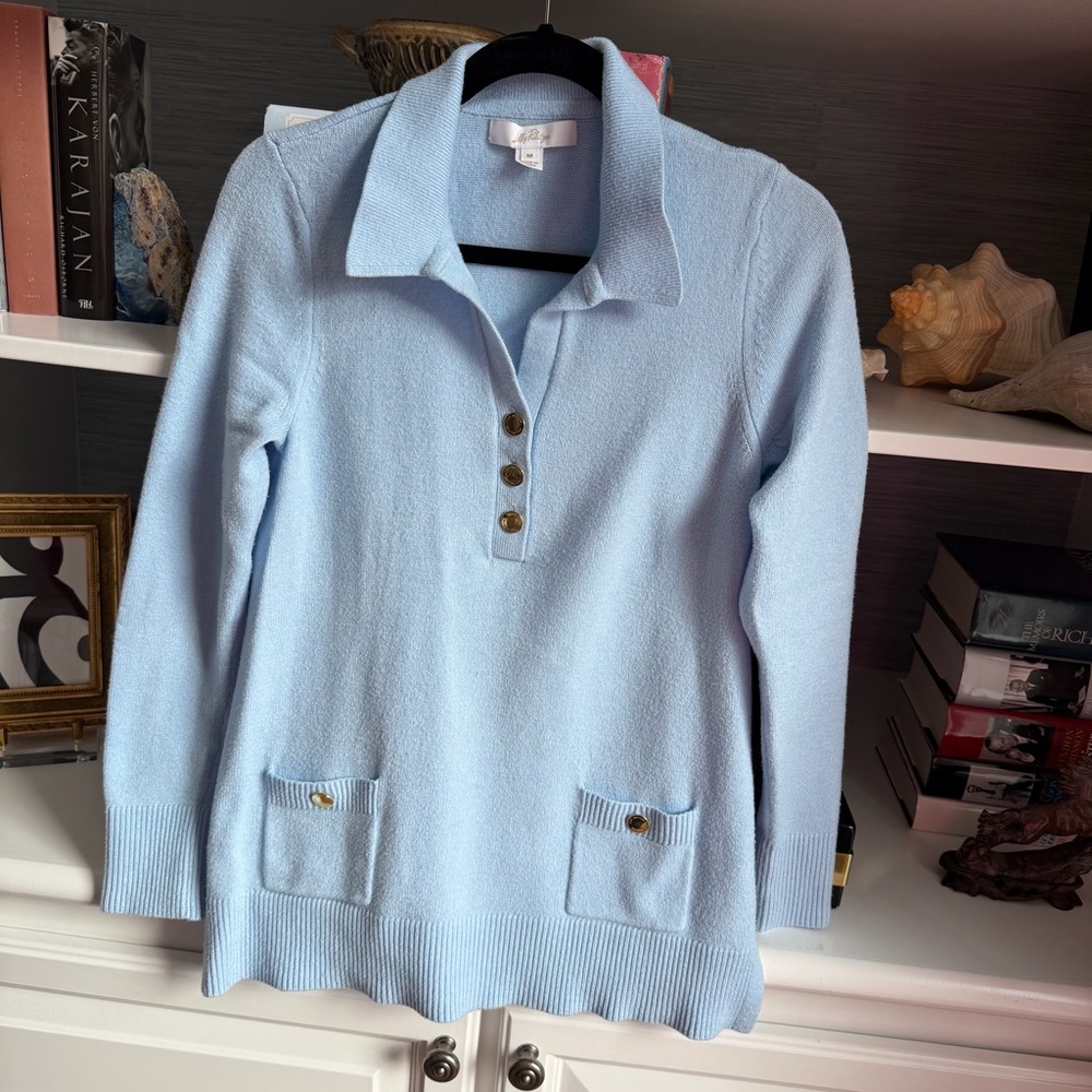 Lilly Pulitzer Jette Tunic Sweater Bonaire Blue Medium - Picture 10 of 17